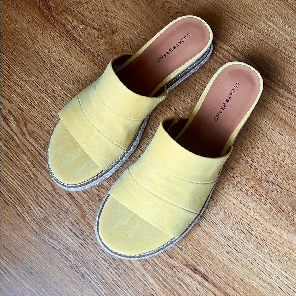 Lucky Brand mimosa naveen slides sandals shoes 8.5 M womens EUC!